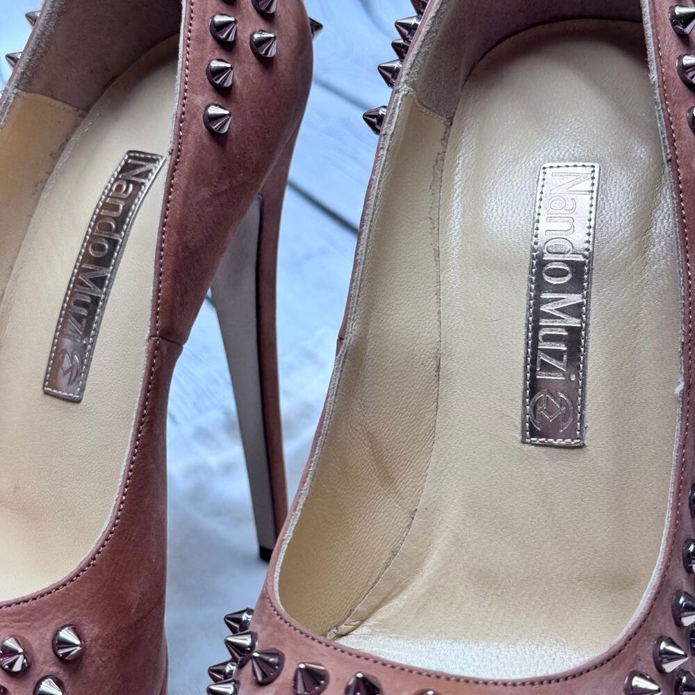 Nando Muzi Suede Platform High Heels Size 38 (US Size 7.5) - Picture 2 of 9